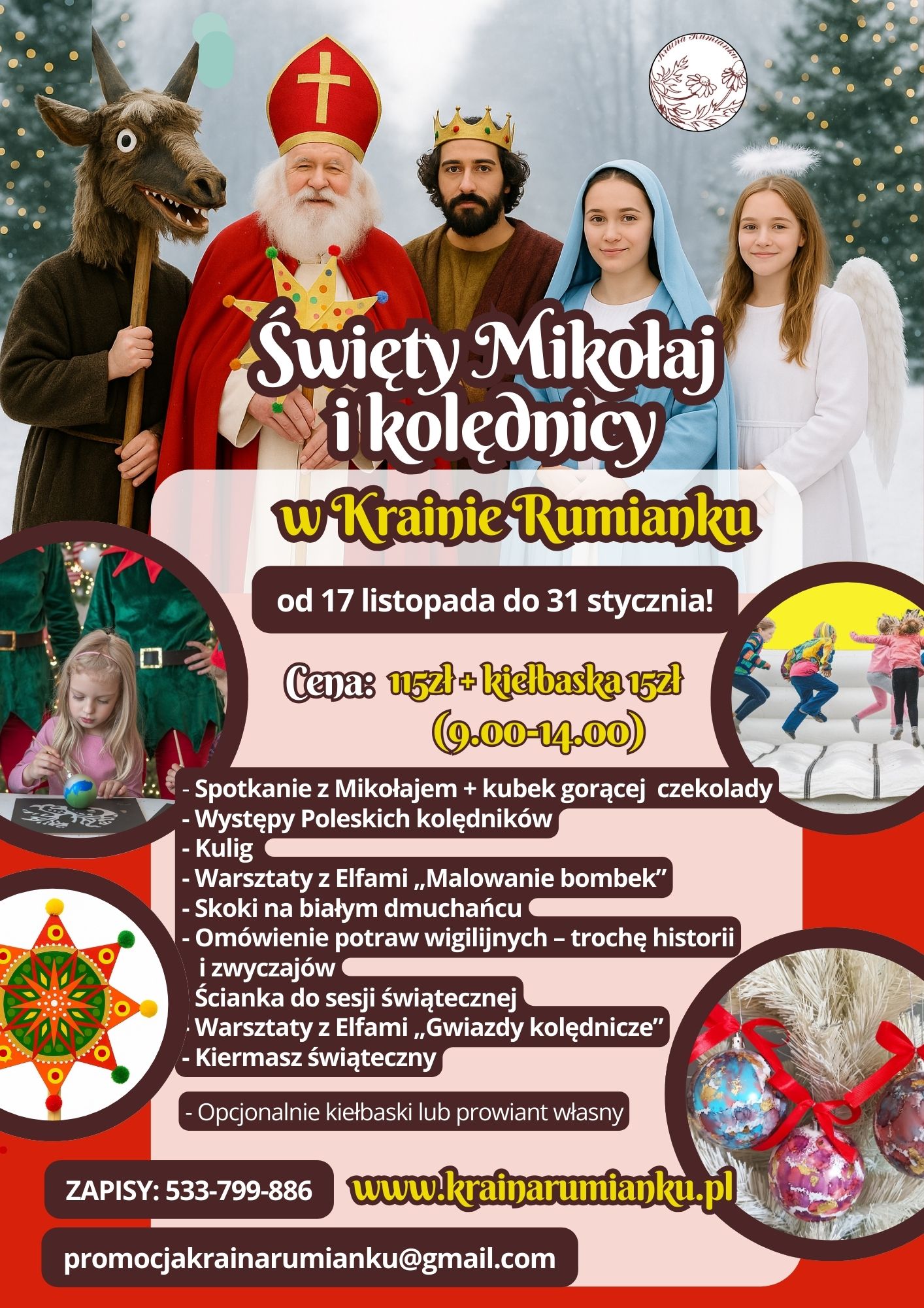 Spotkanie ze Świętym Mikołajem i kolędnikami w Krainie Rumianku!